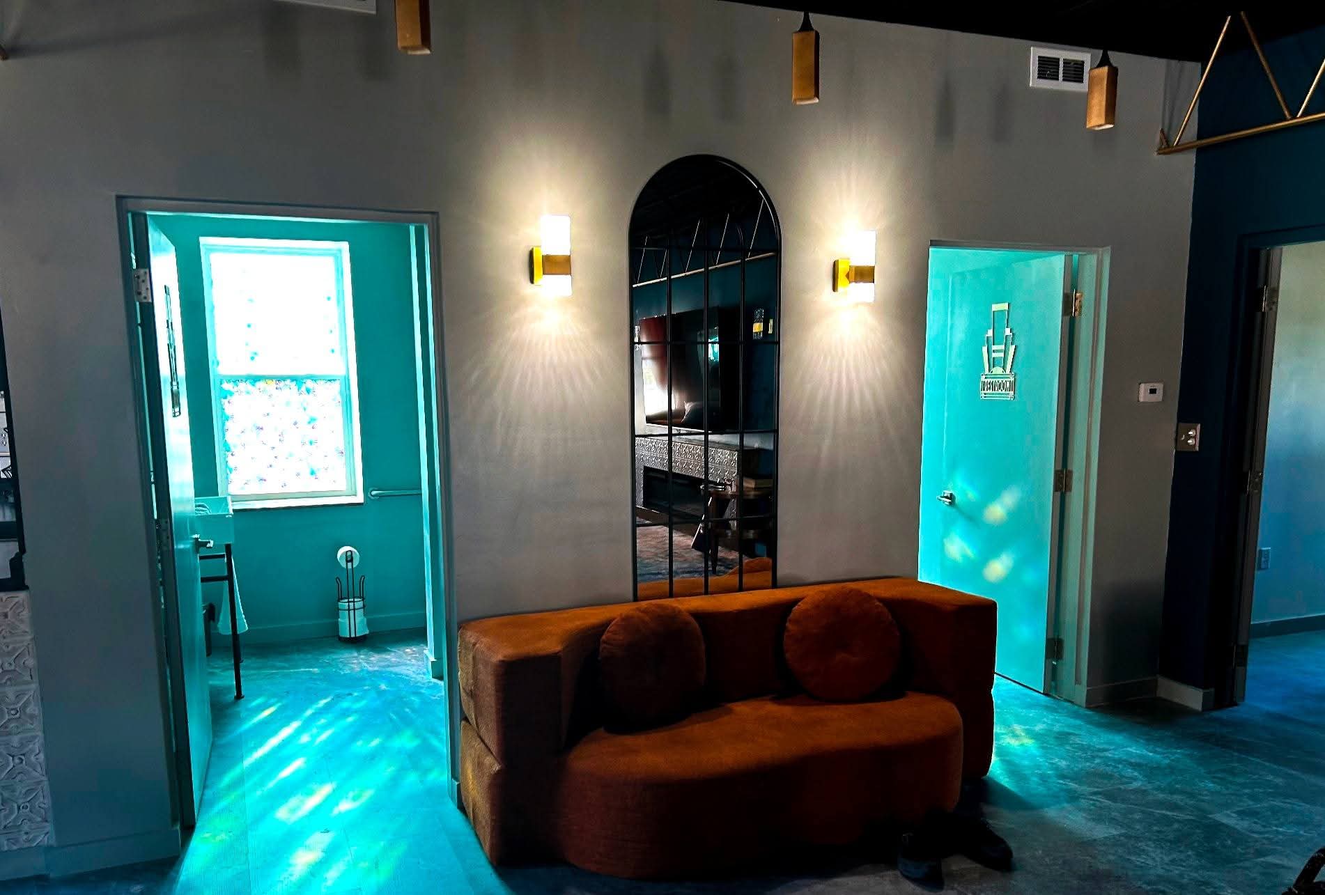 Entrance to bathrooms