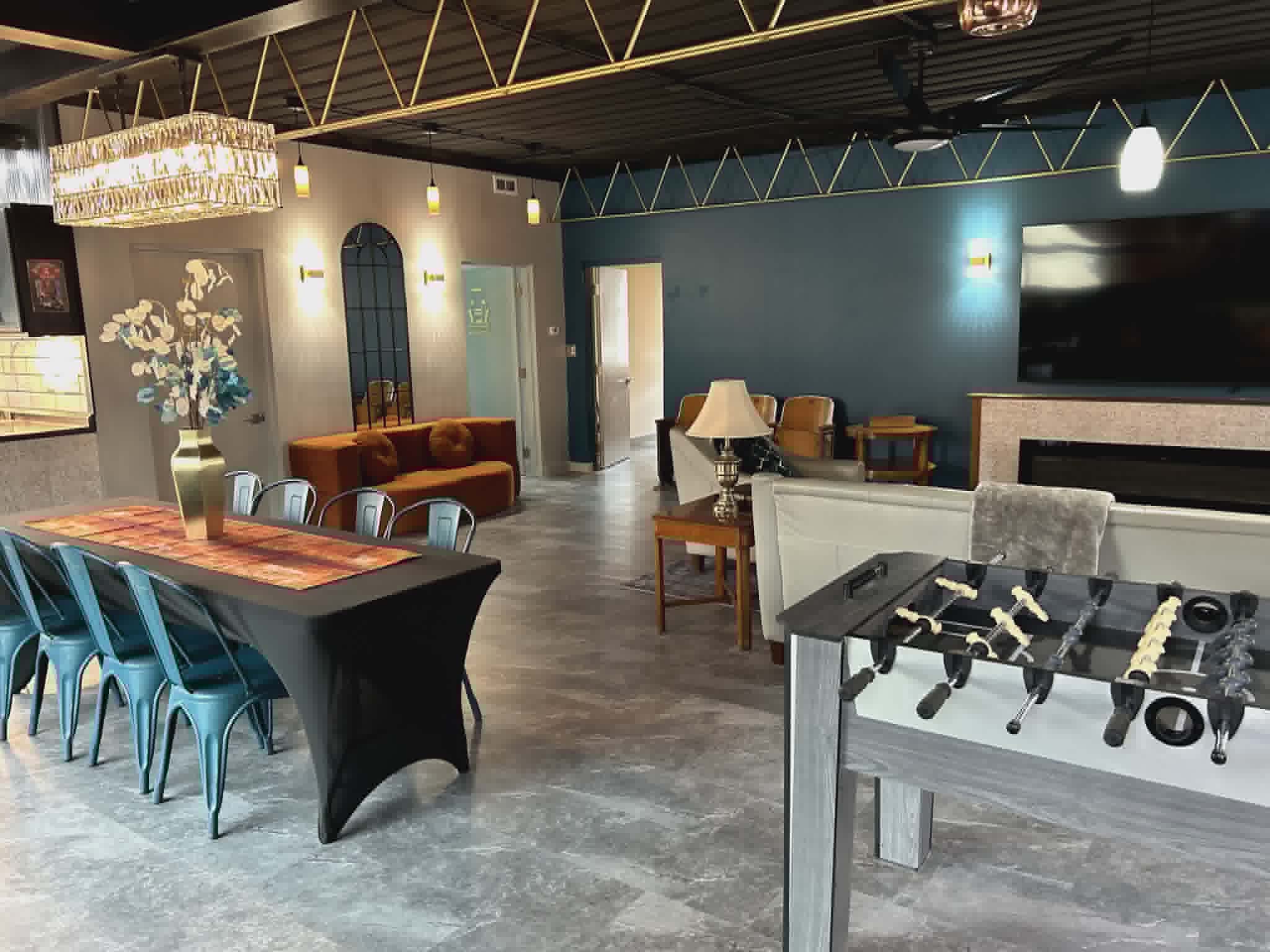 Foosball table in living room